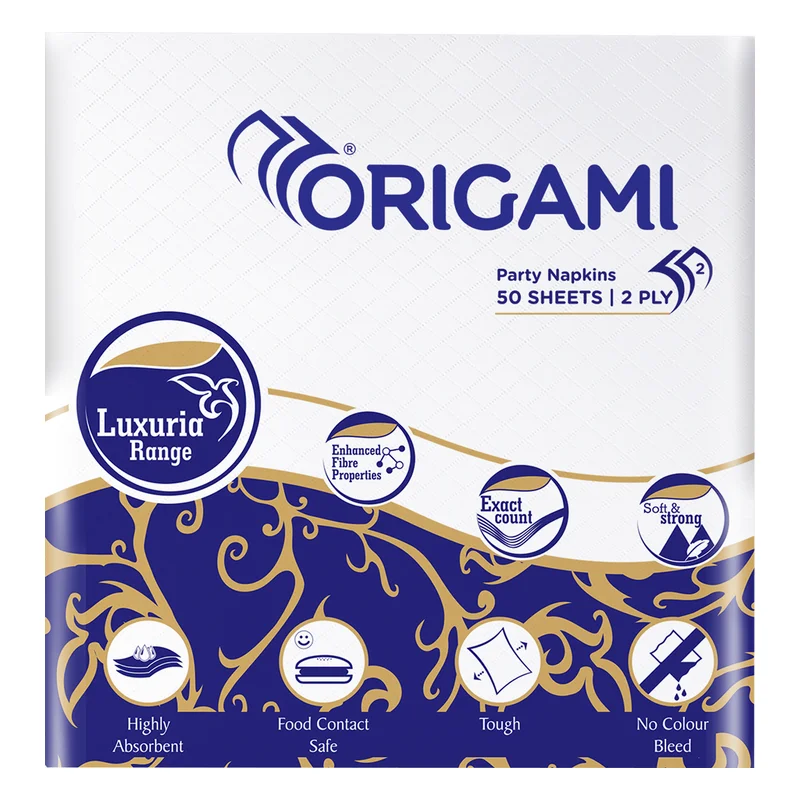 Origami Luxuria Party Tissue Napkins - 2 Ply, 22 x 22 cm