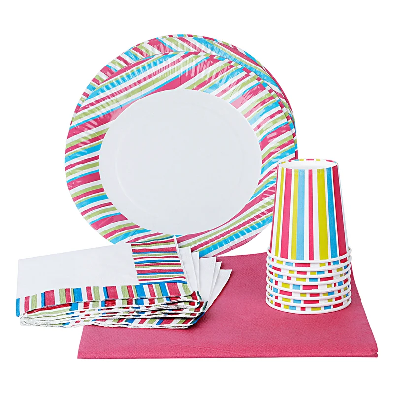 Origami Party Tableware Set - Plates, Cups, Covers & Napkins