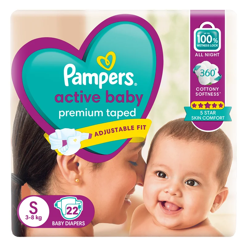 Pampers Active Baby Taped Diapers - Small