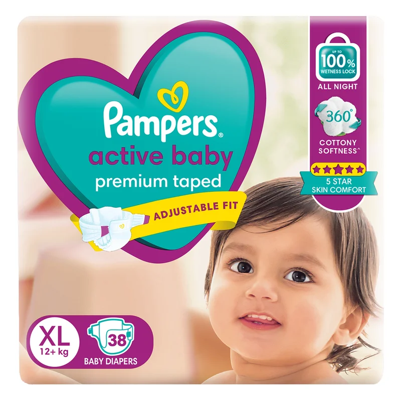 Pampers Active Baby Taped Diapers - XL