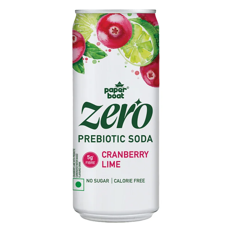 Paper Boat Zero Cranberry Lime Prebiotic Soda