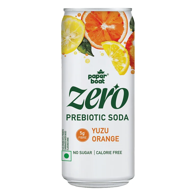 Paper Boat Zero Yuzu Orange Prebiotic Soda