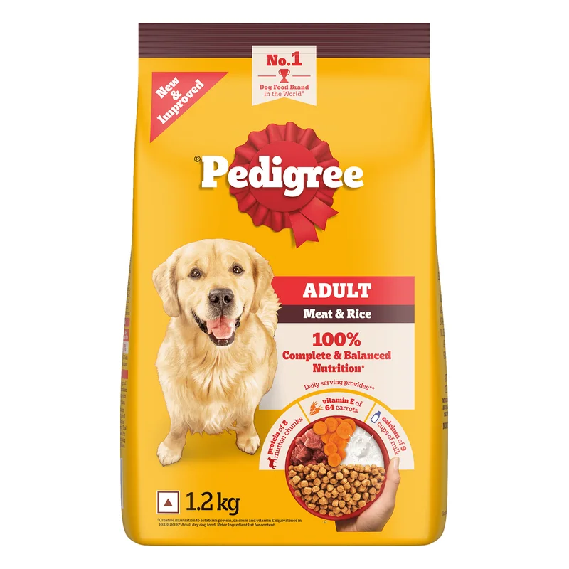 Pedigree Adult Dry Dog Food - Meat & Rice