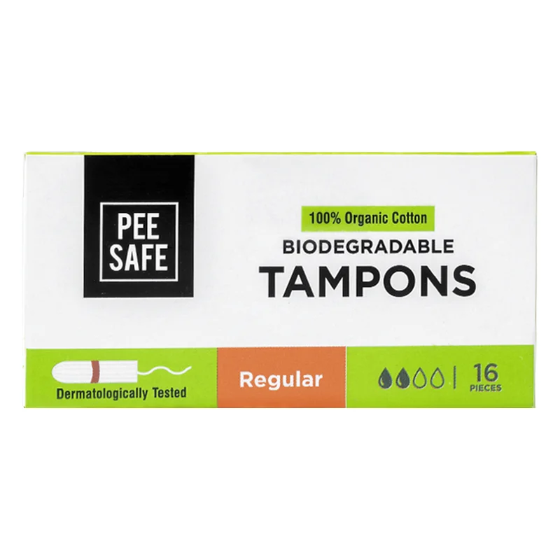 Pee Safe Biodegradable Tampons - Light Flow, Regular