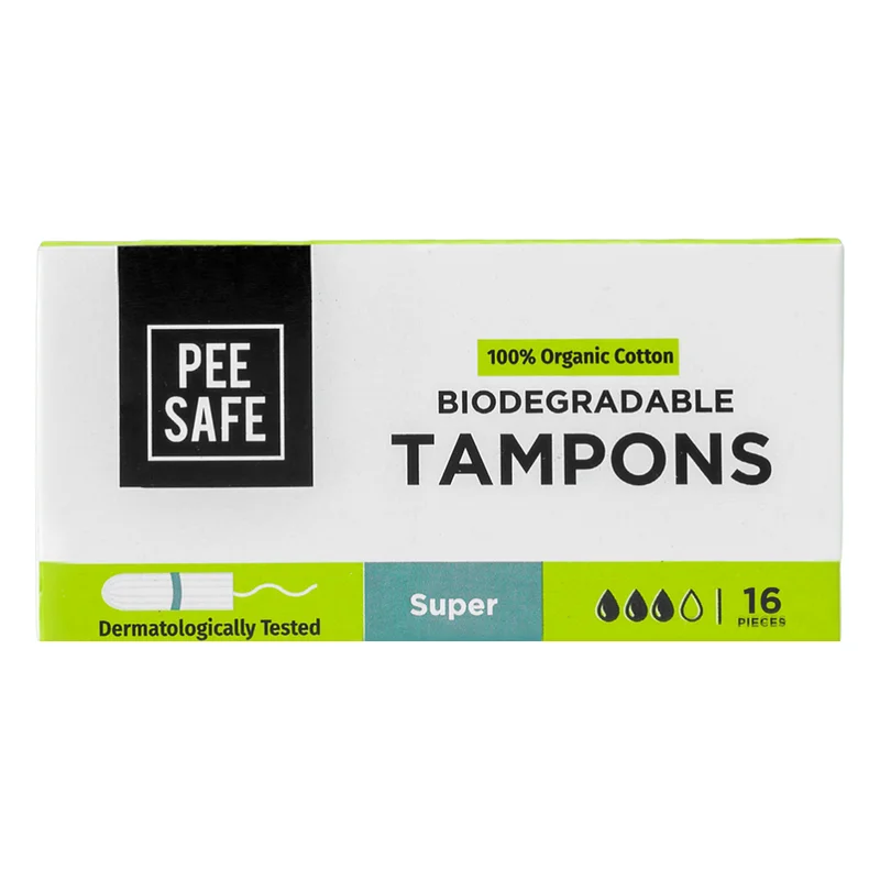 Pee Safe Super Biodegradable Tampons - Medium Flow