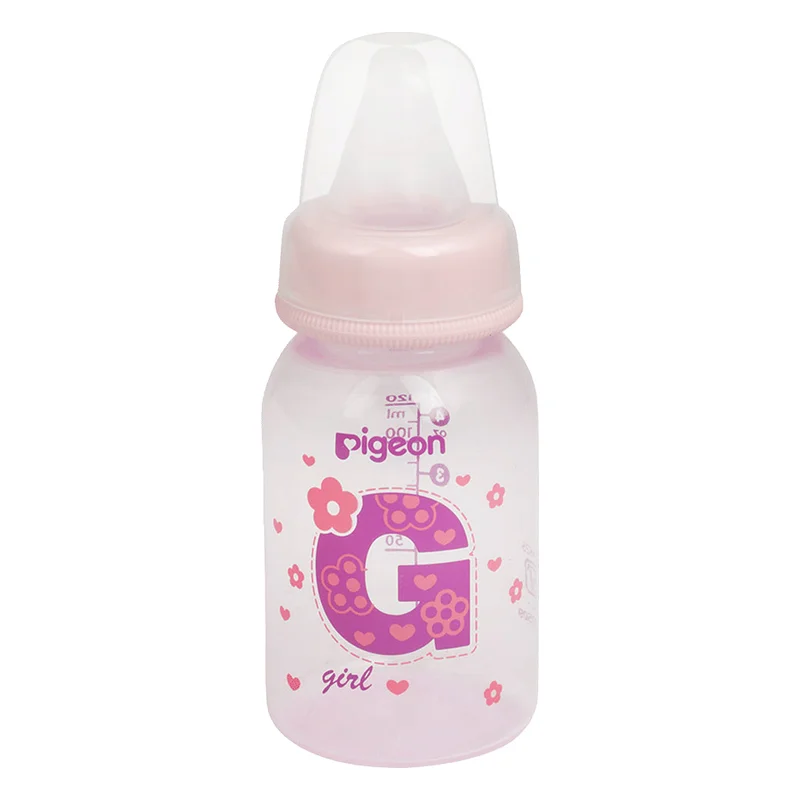 Pigeon Peristaltic Clear Nursing Bottle - Pink