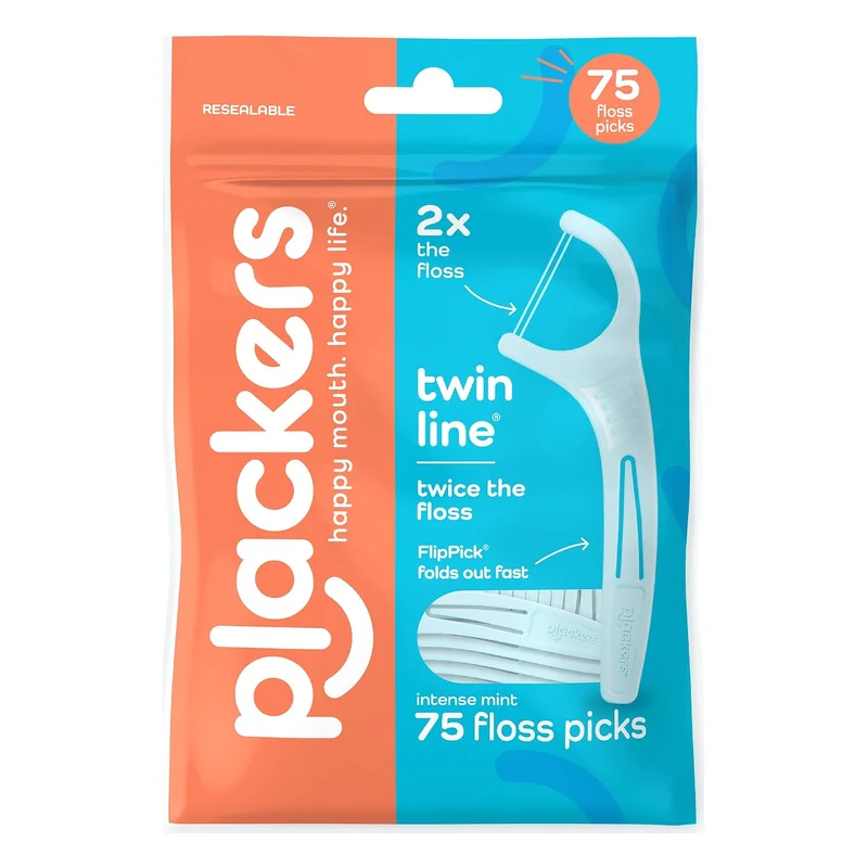 Plackers Twin-Line Whitening Dental Flossers