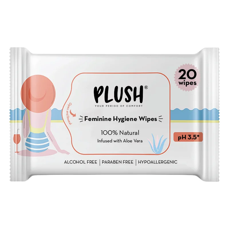 Plush Feminine Hygiene Wipes with Aloe Vera