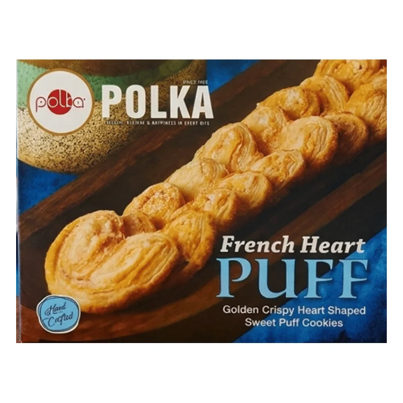 Polka French Palmier Heart Puff Cookies