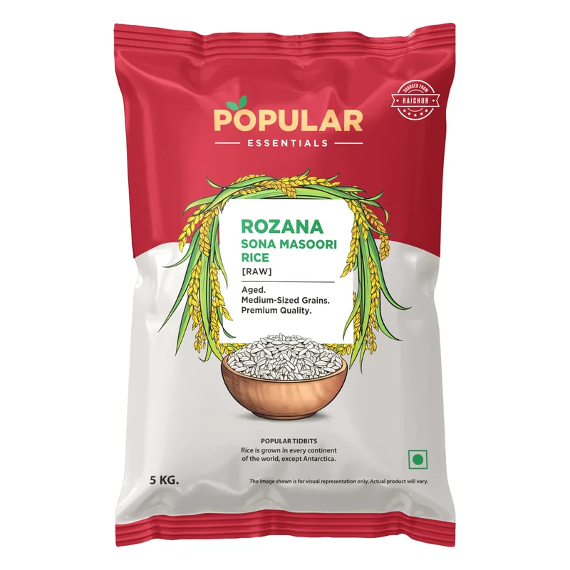 Popular Essentials Rozana Sona Masoori Raw Rice