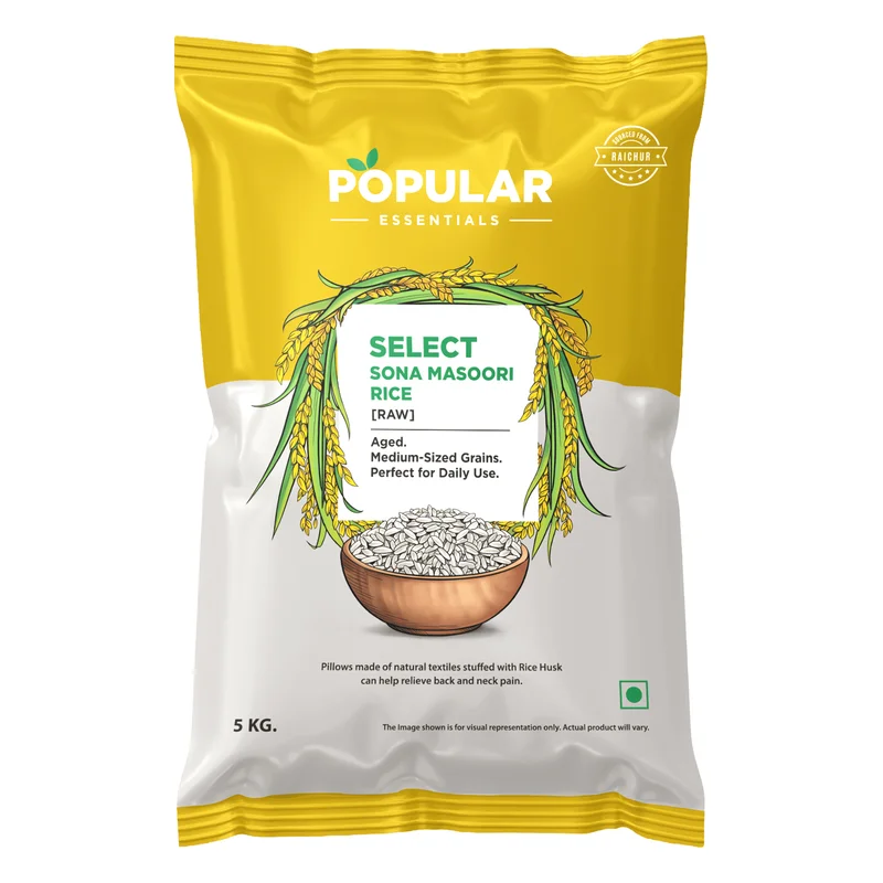 Popular Essentials Select Sona Masoori Raw Rice