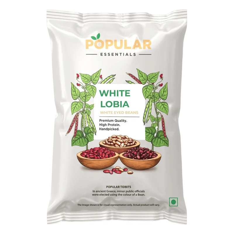 Popular Essentials White Lobia - Unpolished