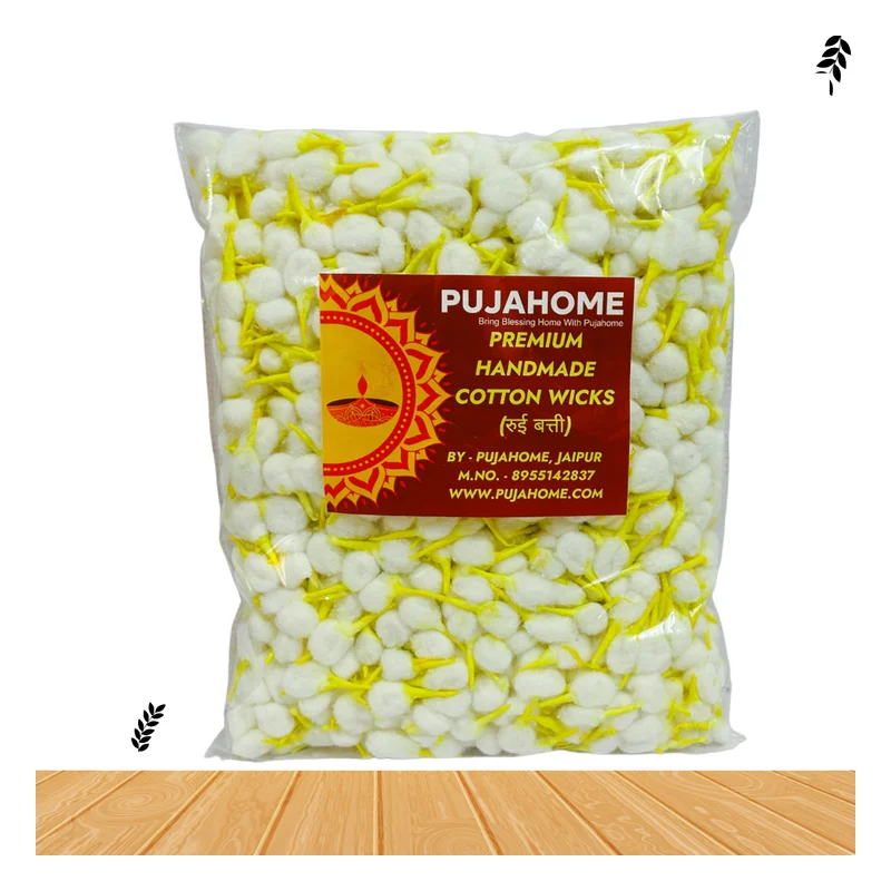 Pujahome Chandan Tip Round Cotton Wicks