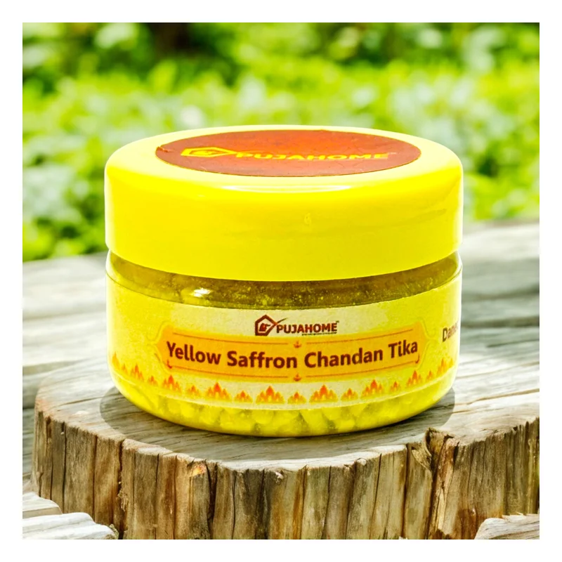 Pujahome Yellow Saffron Chandan Tika Danedar