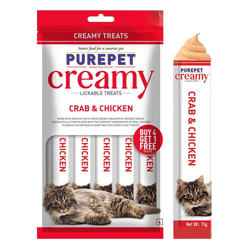 Purepet Creamy Crab & Chicken Lickable Cat Treats