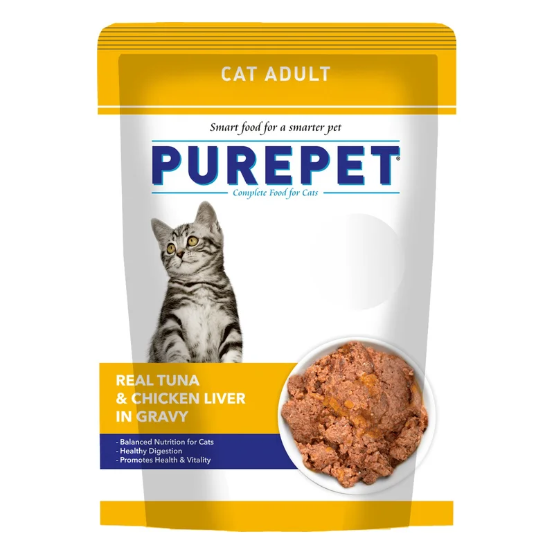 Purepet Real Tuna & Chicken Liver in Gravy Wet Cat Food