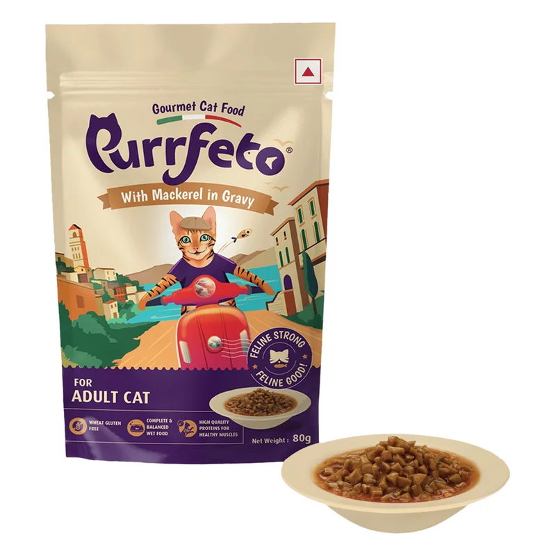 Purrfeto Adult Wet Cat Food - Mackerel in Gravy