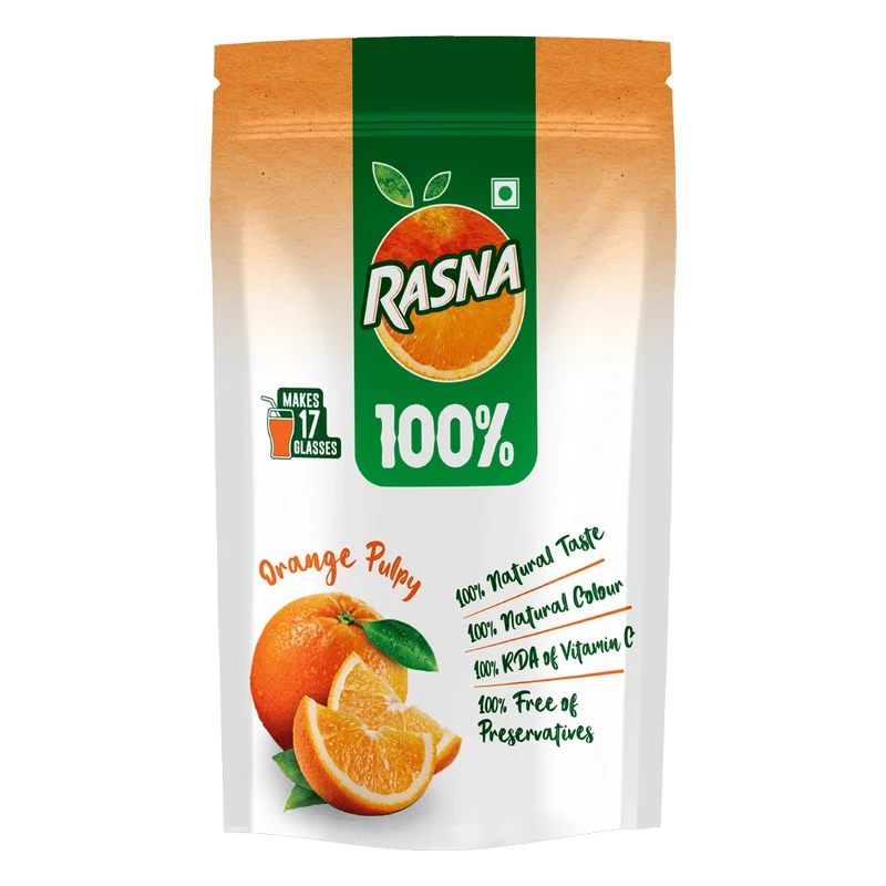 Rasna 100% Pulpy Drink Mix - Orange
