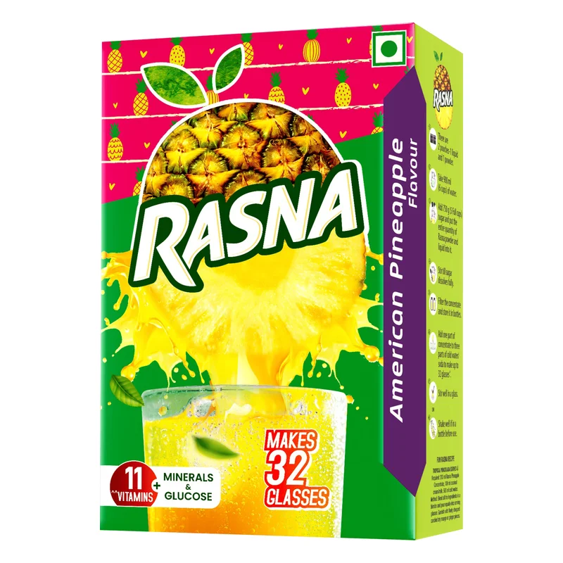 Rasna Fruit Fun Concentrate - American Pineapple (32 Glasses)