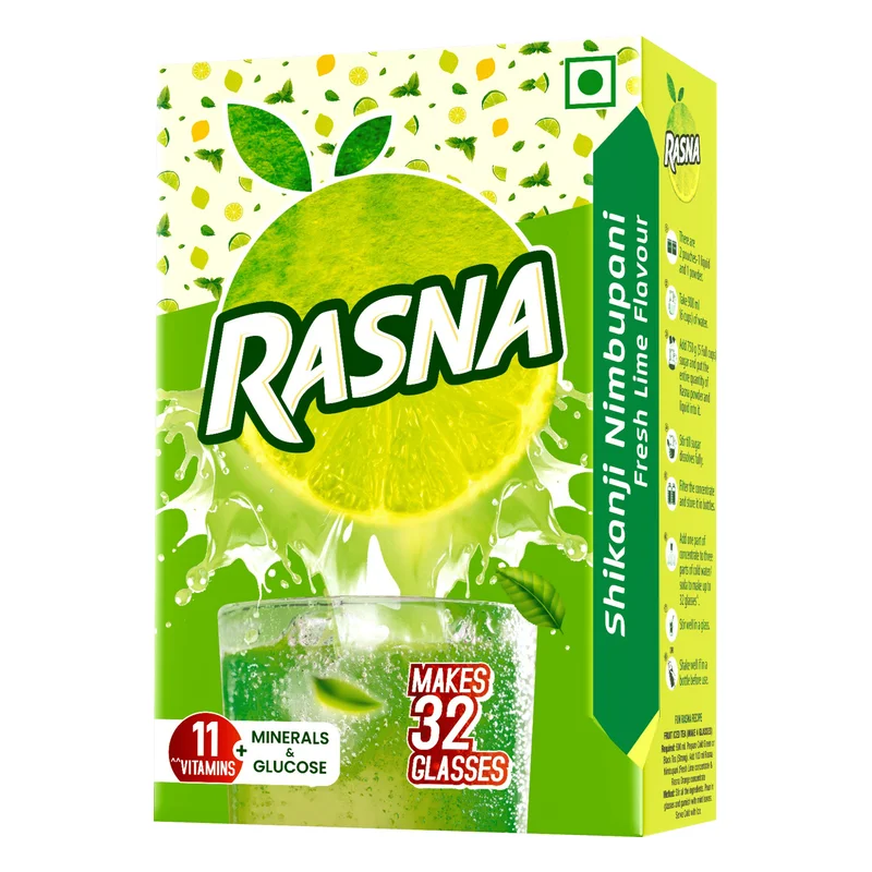 Rasna Fruit Fun Concentrate - Shikanji Nimbupani (32 Glasses)