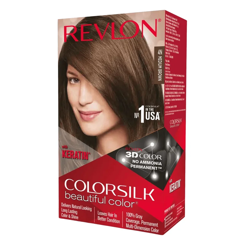 Revlon Colorsilk Hair Colour with Keratin - Medium Brown 4N