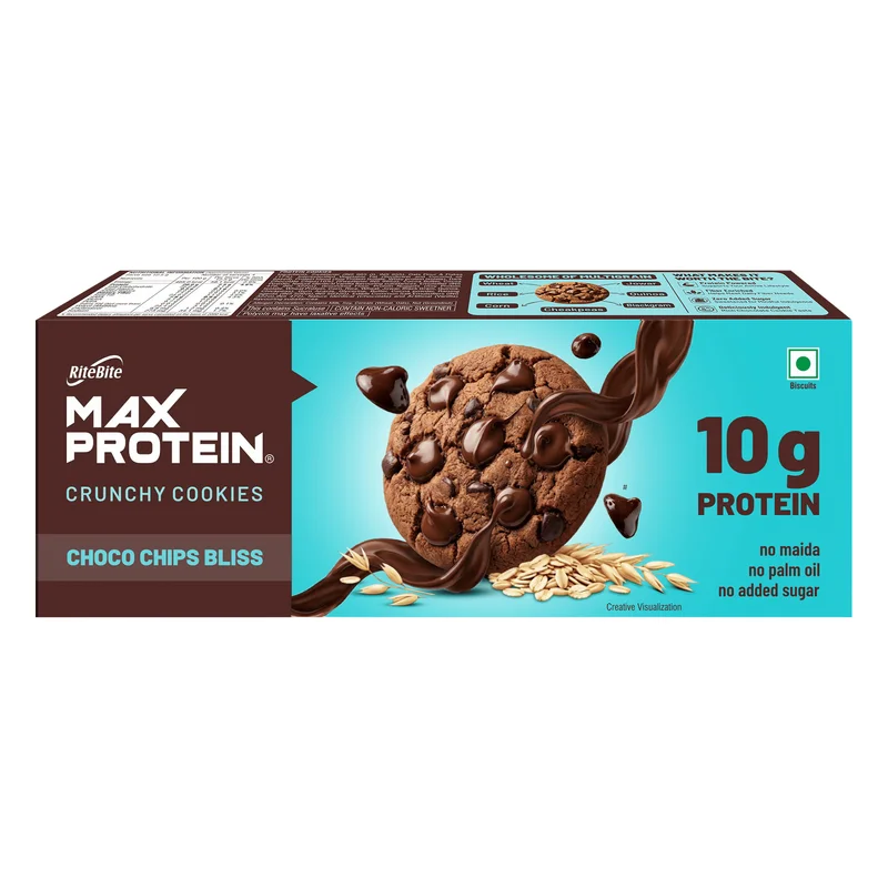 RiteBite Max Protein Crunchy Cookies - Choco Chips Bliss