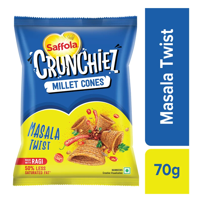 Saffola Crunchiez Millet Cones - Masala Twist