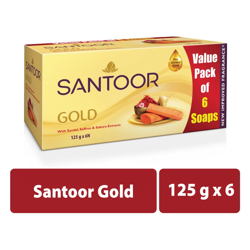 Santoor Gold Saffron & Sandal Soap