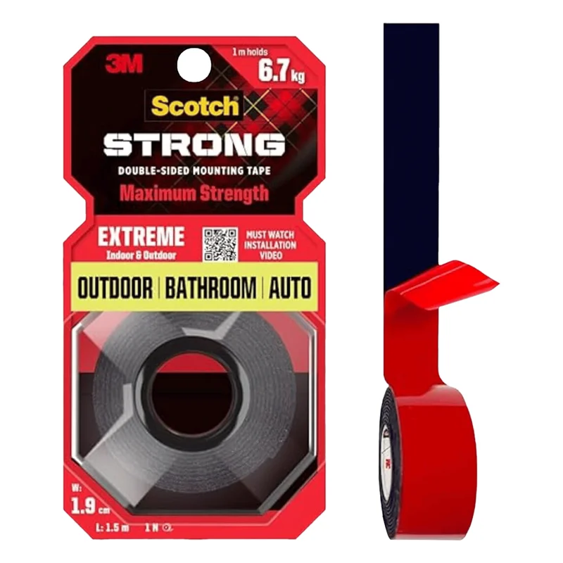 Scotch Extreme Double Sided Mounting Tape - Outdoor, 1.9cm x 1.5m