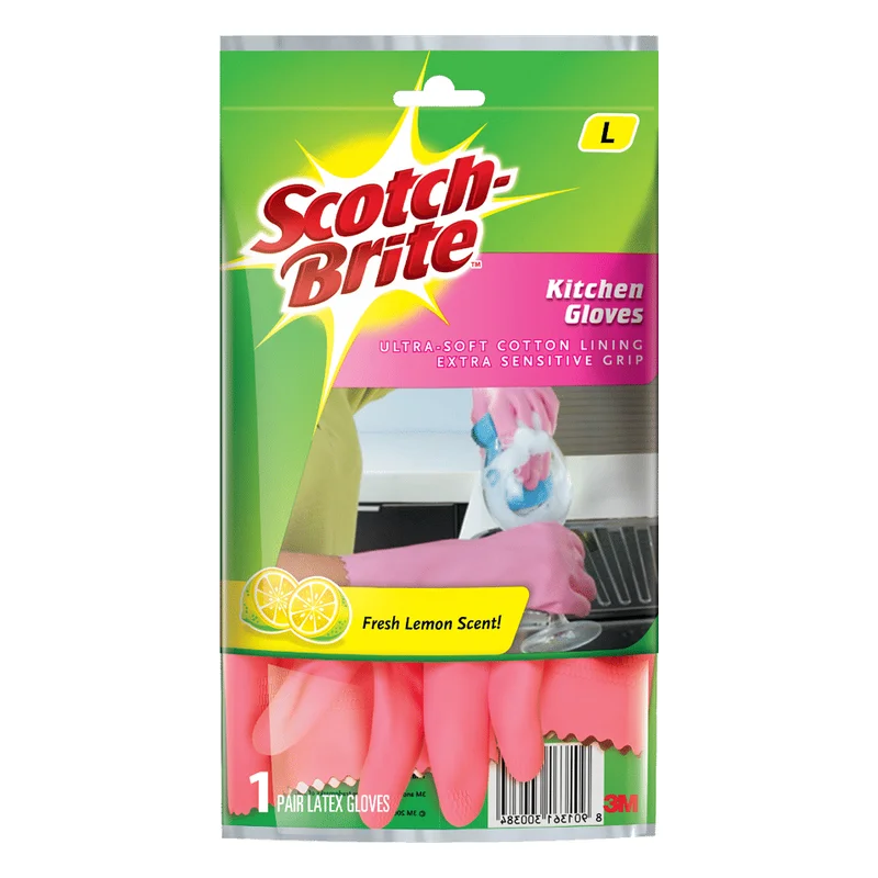 Scotch-Brite Latex Kitchen Gloves - Large