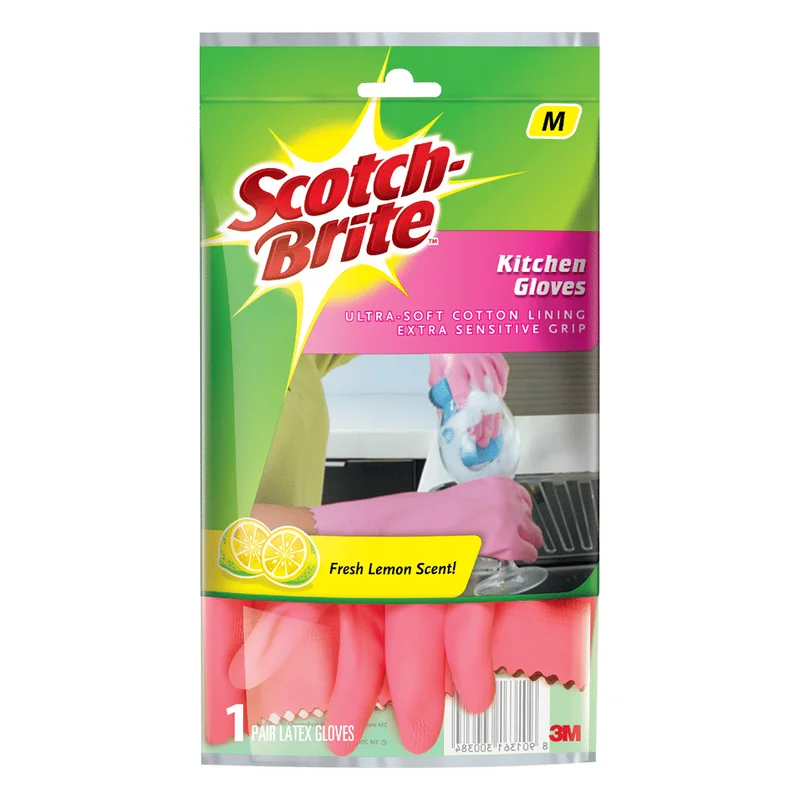 Scotch-Brite Latex Kitchen Gloves - Medium
