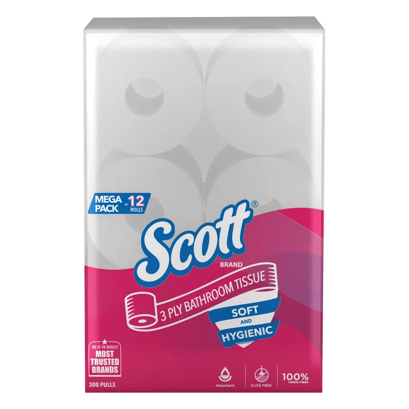 Scott Bathroom Tissue Rolls - 3 Ply, 300 Pulls