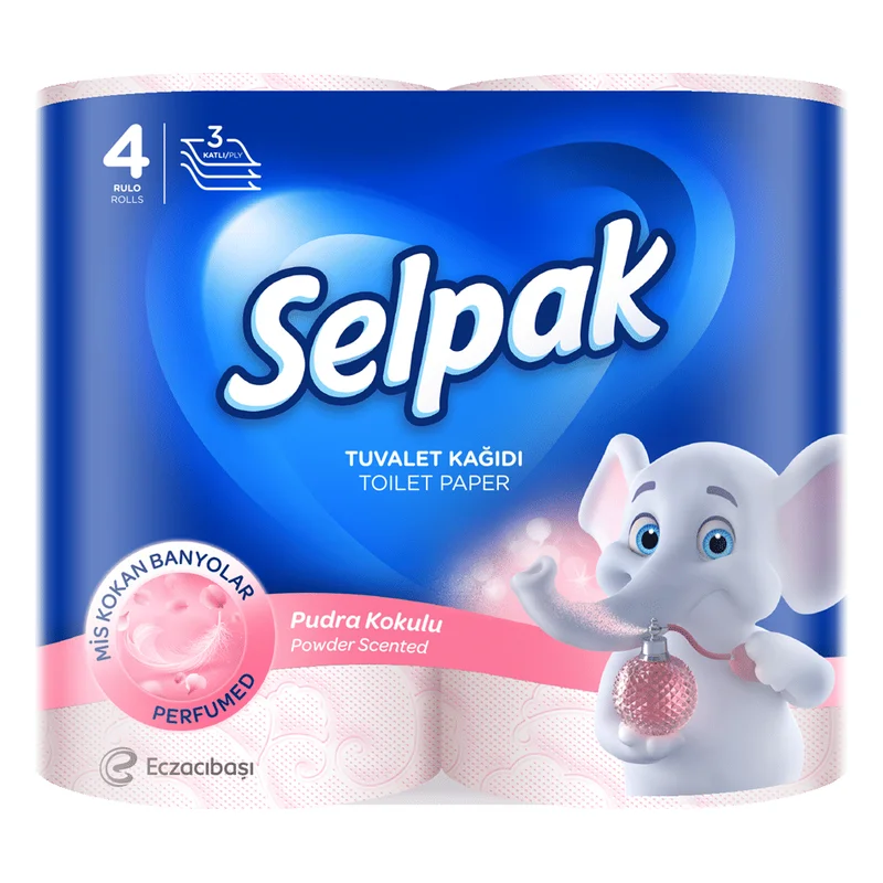 Selpak Perfumed Toilet Paper - 3 Ply, Powder Scented