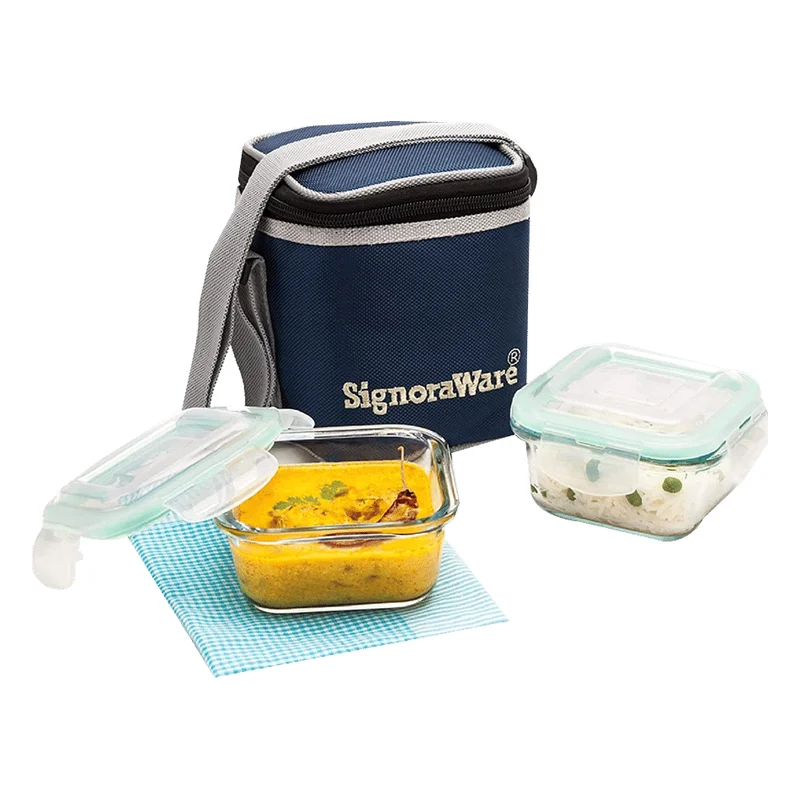 Signoraware Director Borosilicate Glass Lunch Box Set