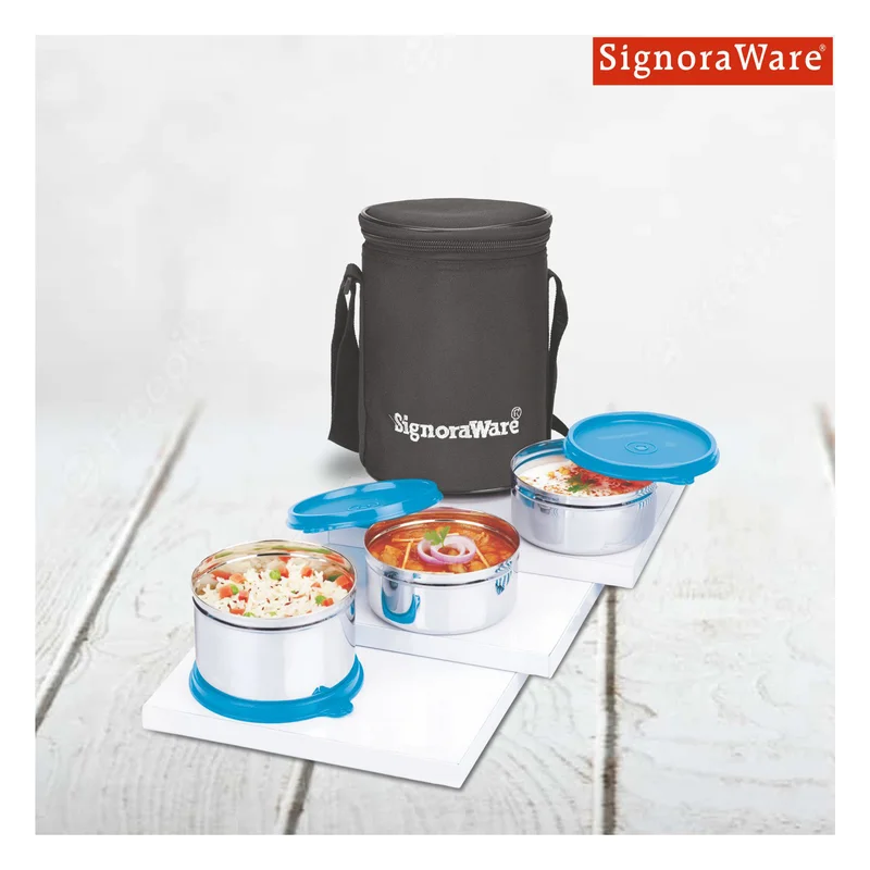 Signoraware Executive Stainless Steel Lunch Box with Bag