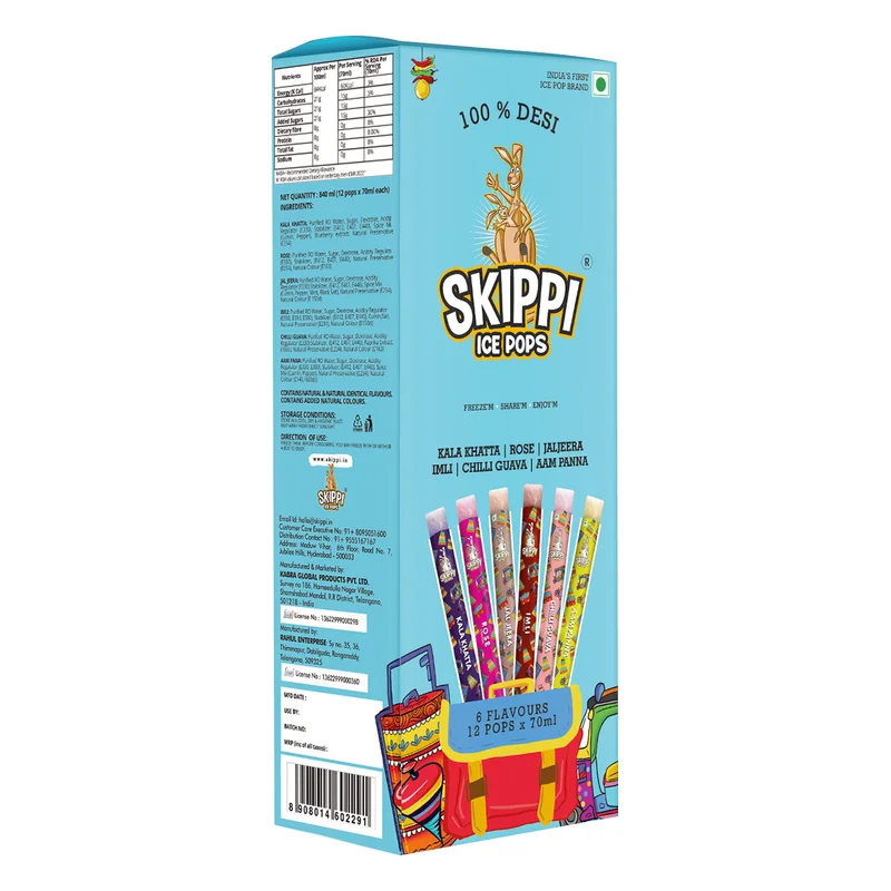 Skippi Desi Flavours Ice Pops (12 x 70ml)
