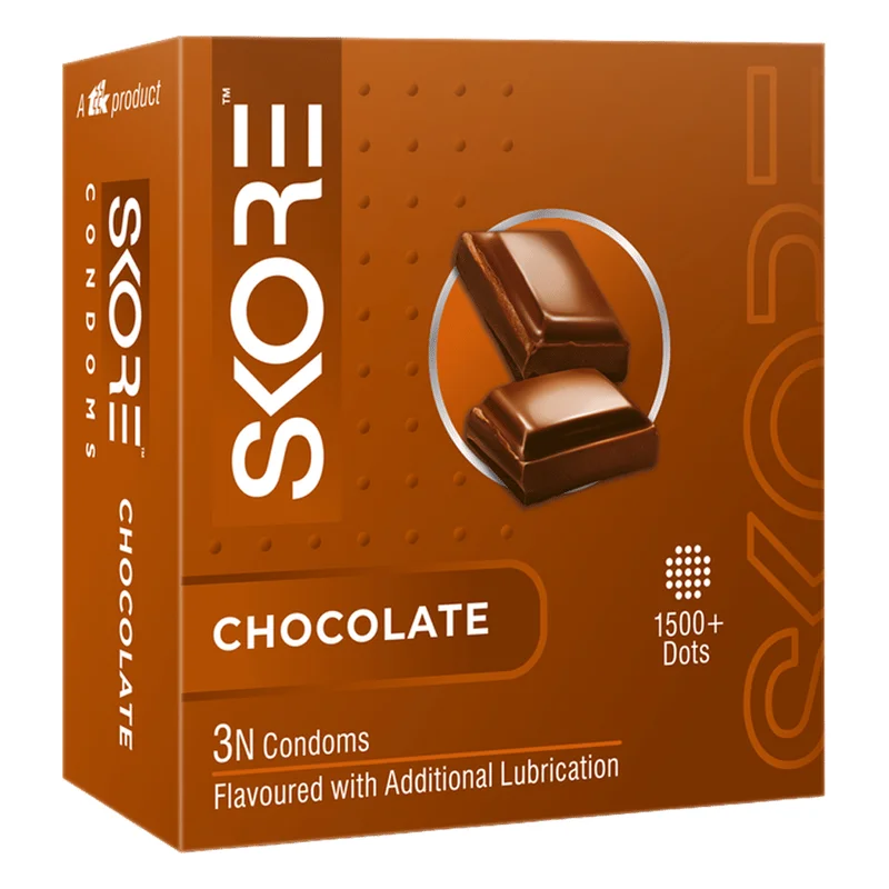Skore Chocolate Flavoured Dotted Condoms