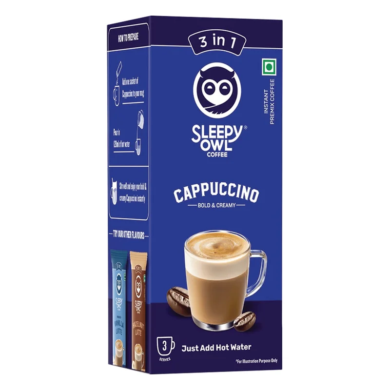 Sleepy Owl 3 In 1 Cappuccino Instant Coffee Premix