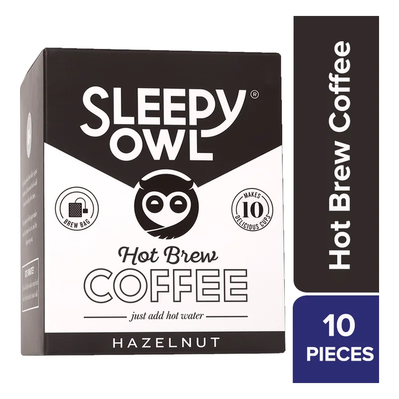Sleepy Owl Hazelnut Hot Brew Coffee Bags