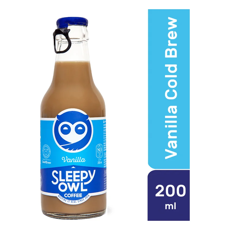 Sleepy Owl Vanilla Cold Brew Coffee Bottle