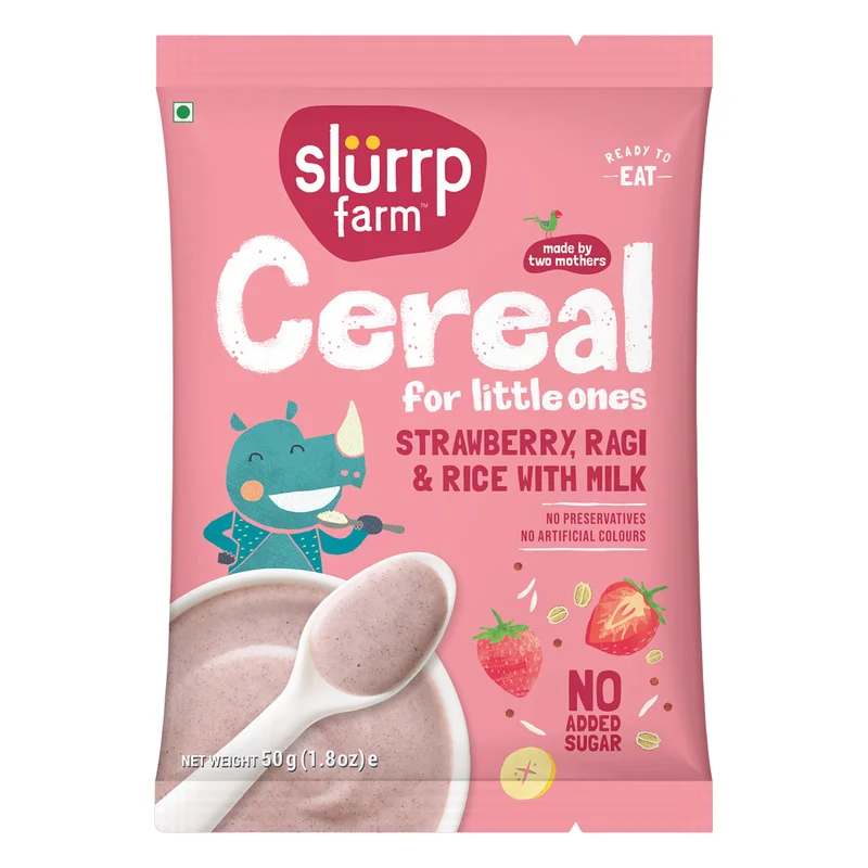 Slurrp Farm Strawberry Ragi & Rice With Milk Cereal