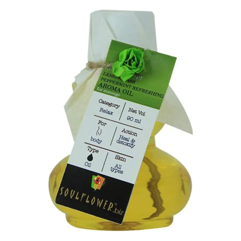 Soulflower Lemongrass Peppermint Aroma Massage Oil