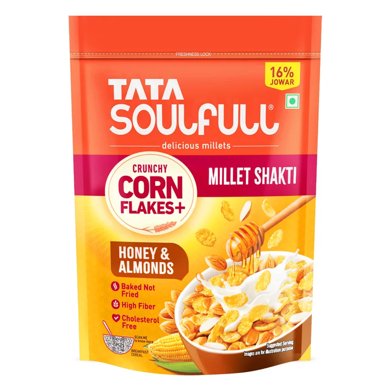 Soulfull Crunchy Corn Flakes+ - Honey & Almonds