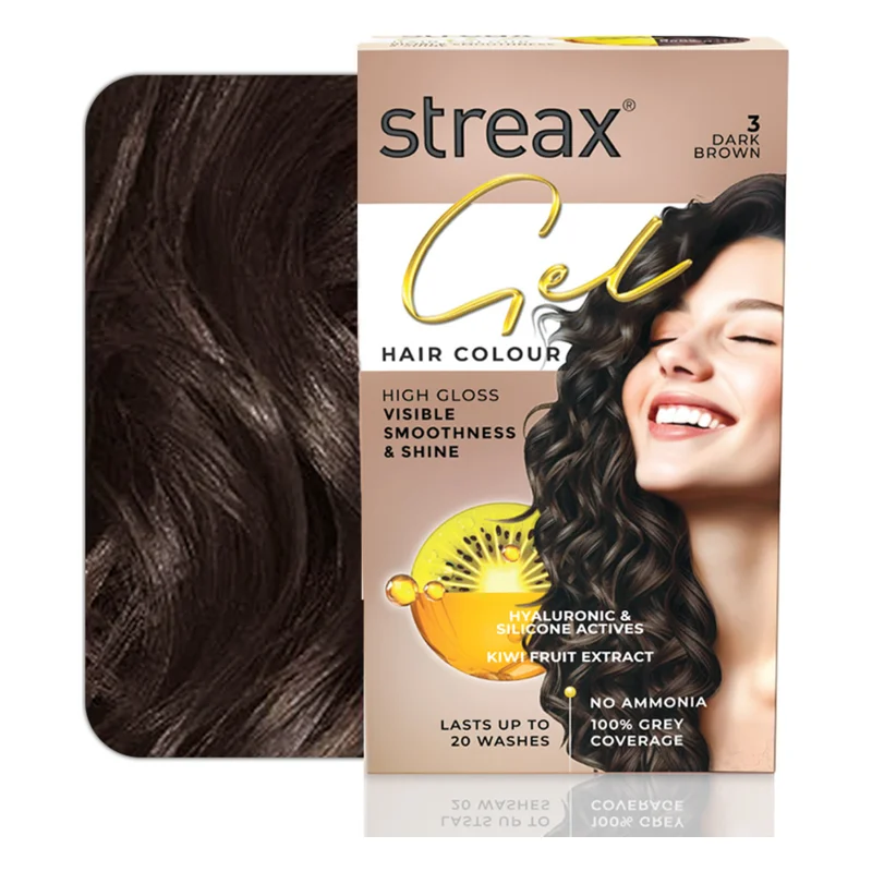 Streax Gel Hair Colour 3 Dark Brown