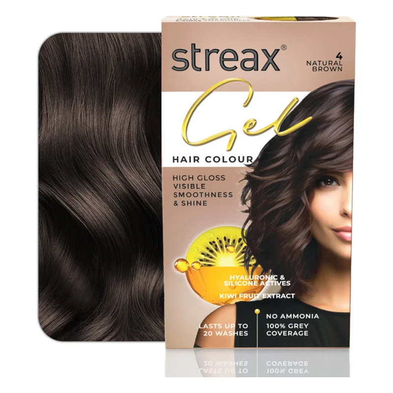 Streax Gel Hair Colour 4 Natural Brown