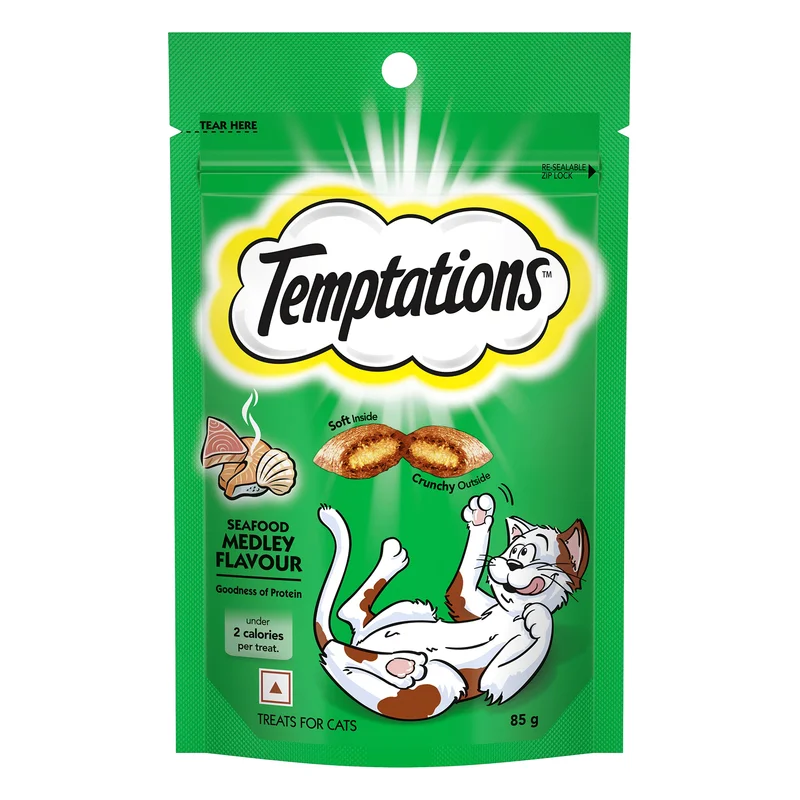 Temptations Crunchy Cat Treats - Seafood Medley