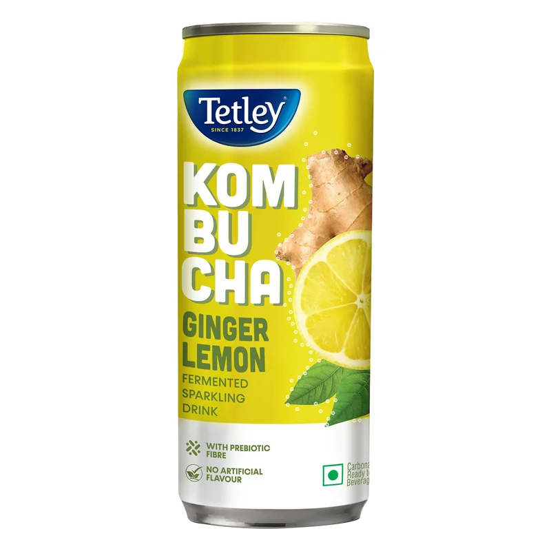 Tetley Ginger Lemon Kombucha Can