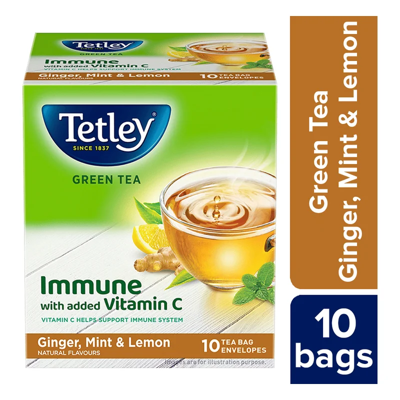 Tetley Immune Ginger Mint & Lemon Green Tea Bags