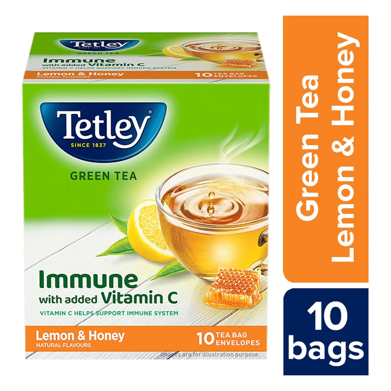 Tetley Immune Lemon & Honey Green Tea Bags
