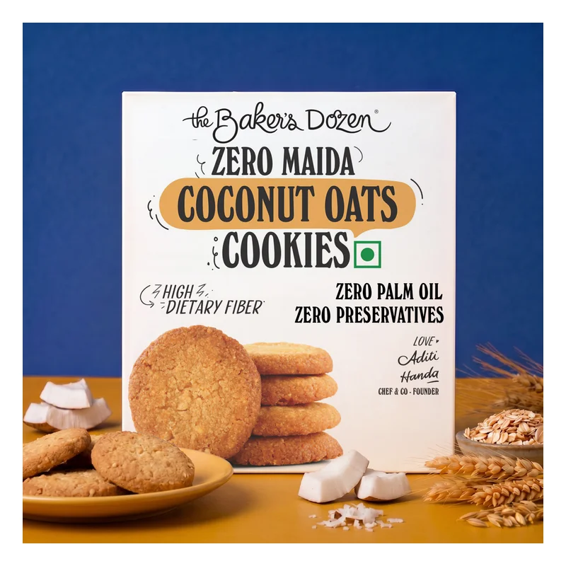 The Baker's Dozen Zero Maida Coconut Oats Cookies